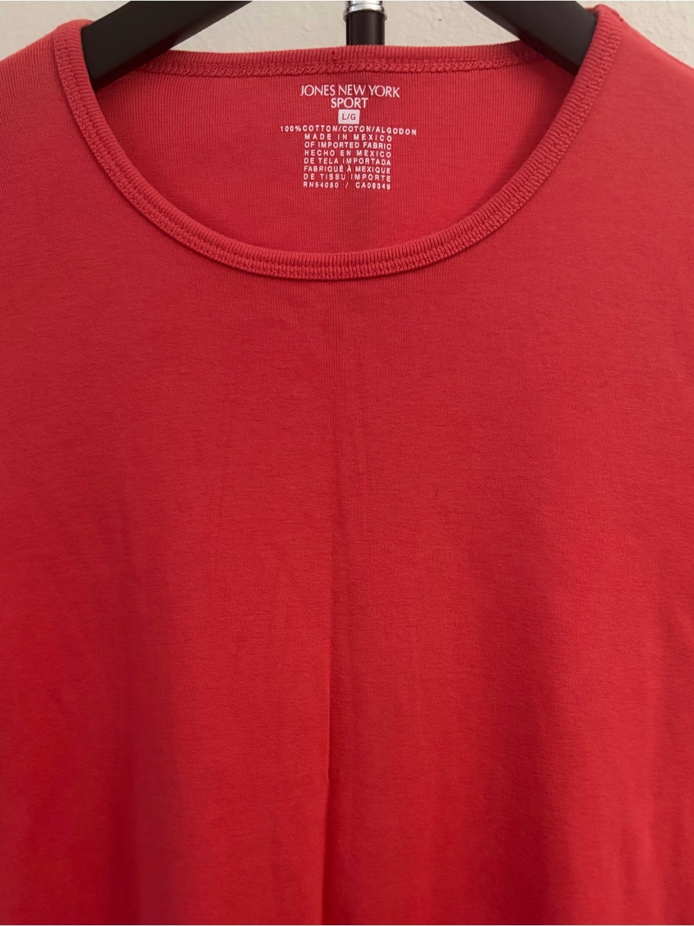 Jones New York Sport Coral Crewneck Short Sleeved T-Shirt